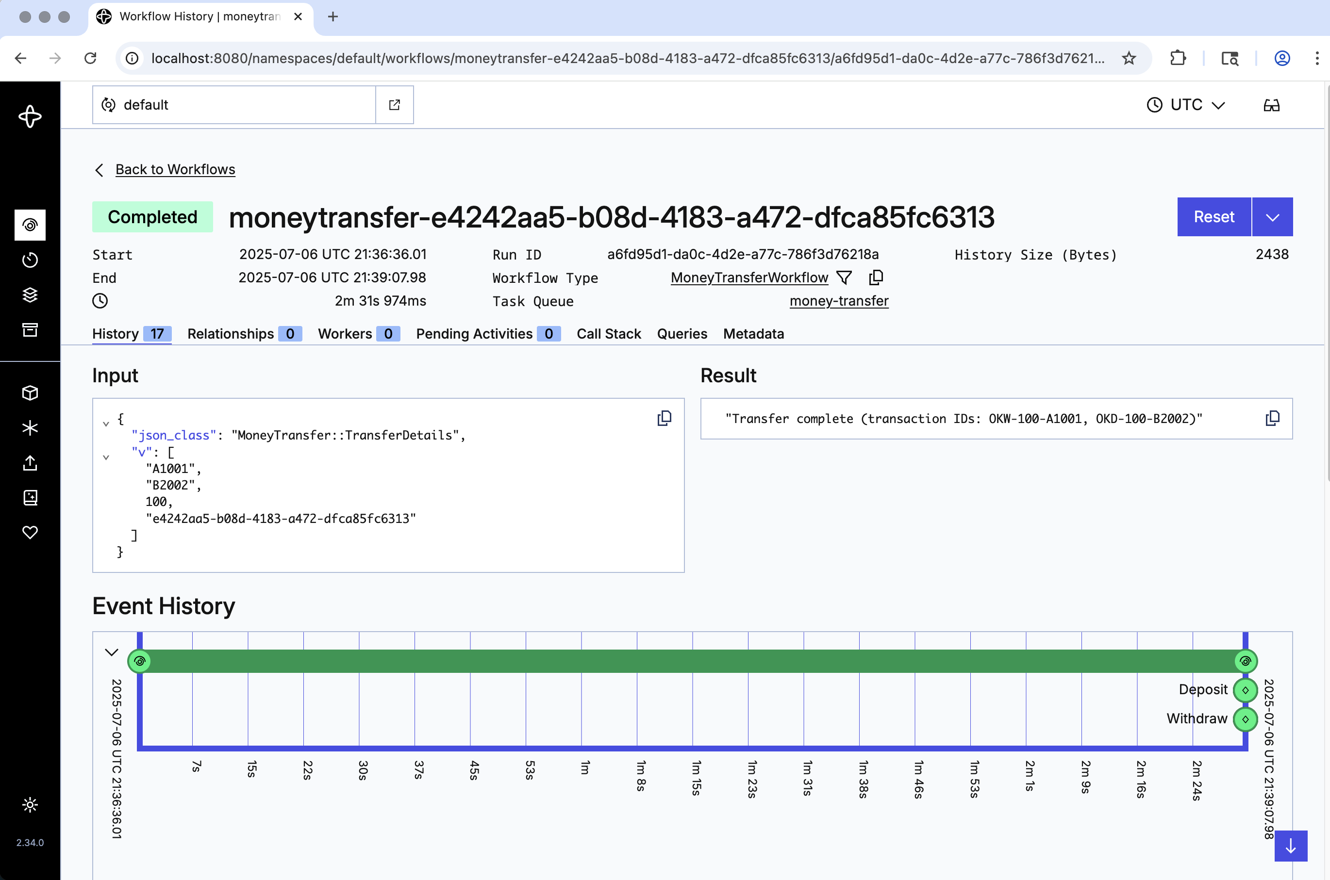 The Workflow Execution has completed